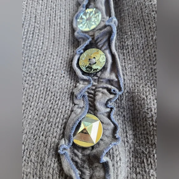 Pur Handknit Textured Vintage Inspired Cozy Fall Cardigan Size M Feminine - Picture 3 of 8